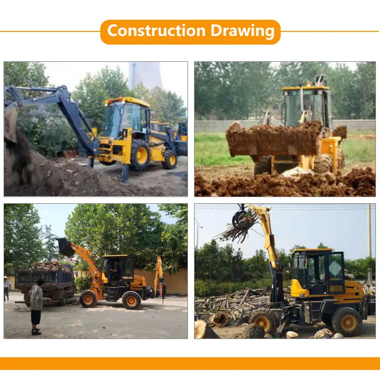 Shanding Brand Mini Wheel Backhoe Loader Loader Backhoe with Good Price