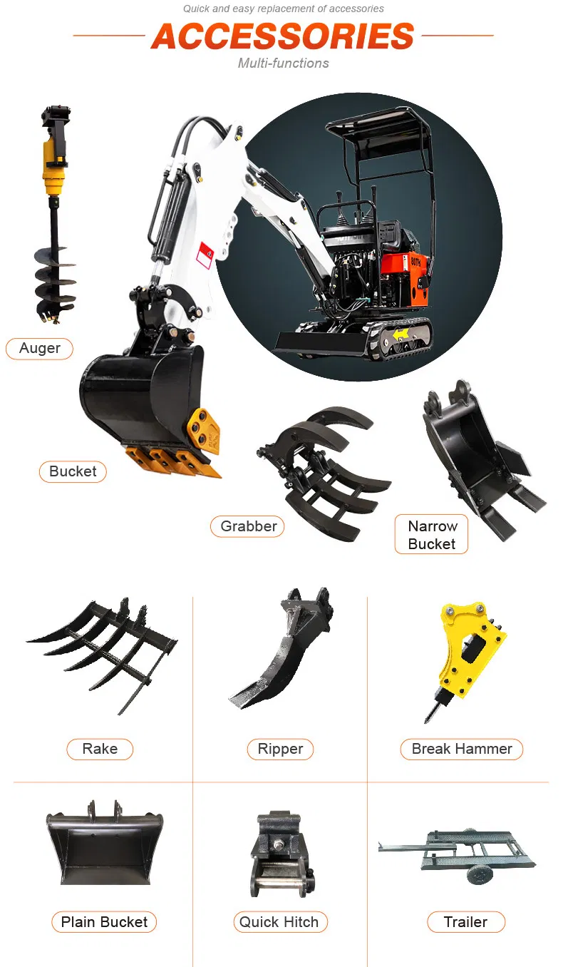 Small 800kg/0.8ton Micro Digger Bagger Crawler Mini Excavator Machine Popular in France /Germany/New Zealand/Australia