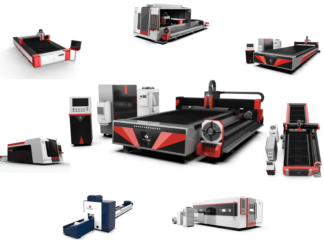 Square Tube & Round Tube Cut 1500*3000mm Fiber Laser Cutting Machine with Rotary Axis