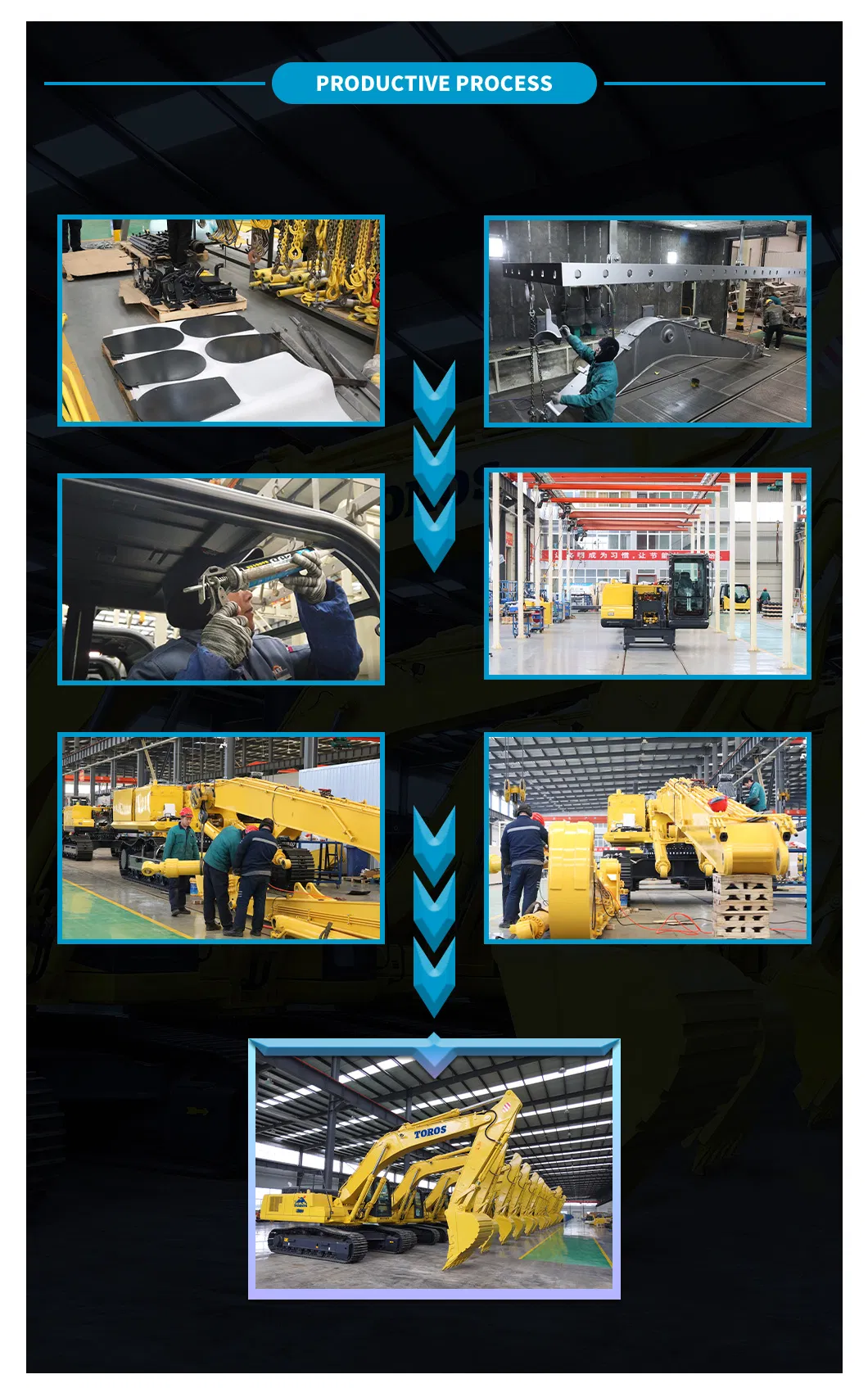 Te385 Heavy Duty Excavator with Hammer Mexico Construction Works Excavator Digging Machine Farms Heavy Excavator