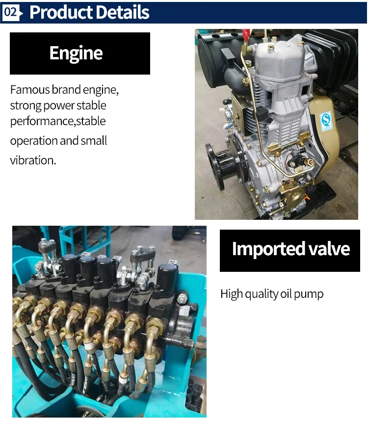 Titan Post Hole Color Mirco Ce Certificated Hydraulic Engine Crawler Garden Quick Coupler Excavator with Pallet Forks