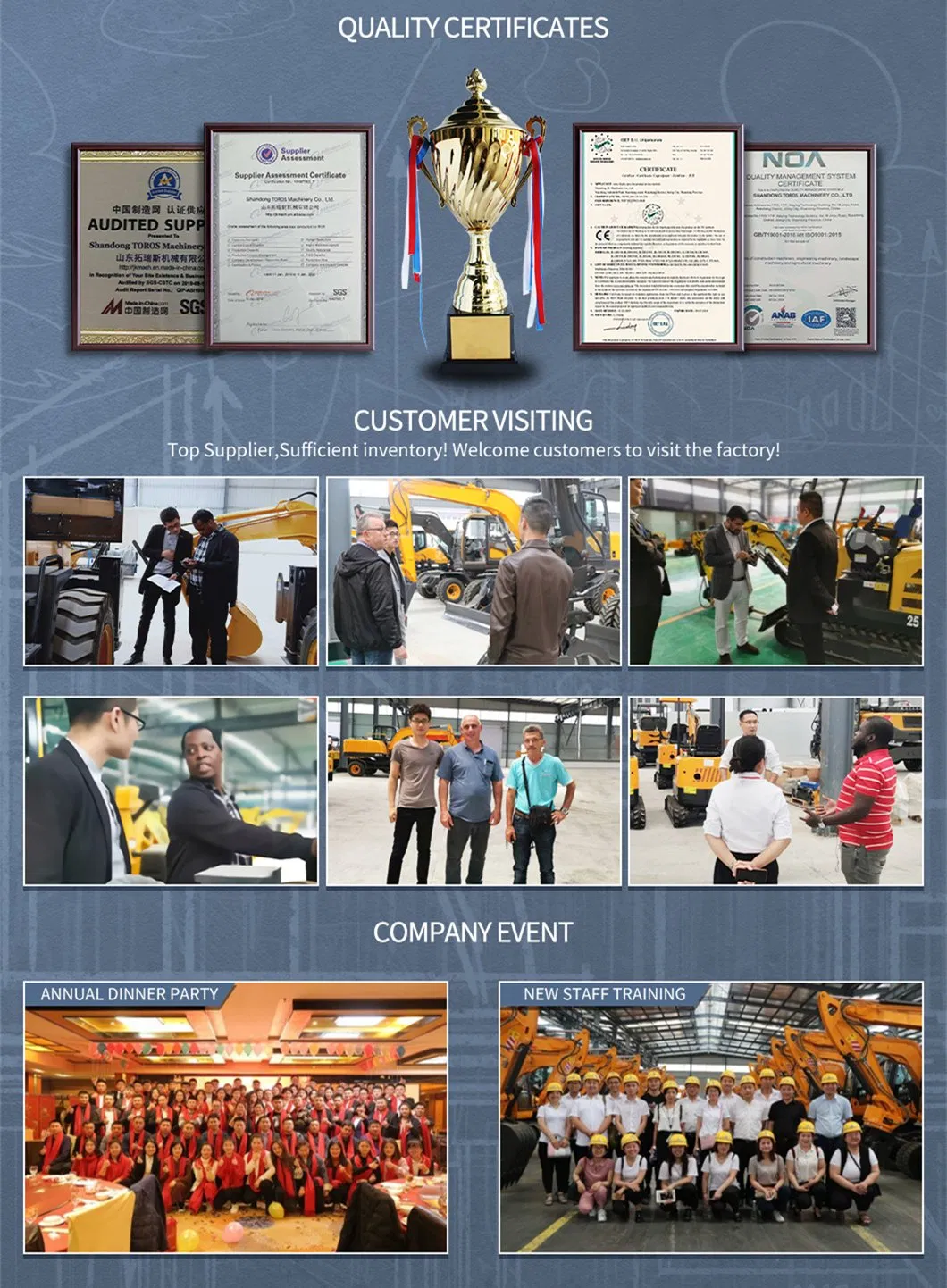 Toros 1550kg Mini Small Digger Bagger Kubota Excavator for Sale