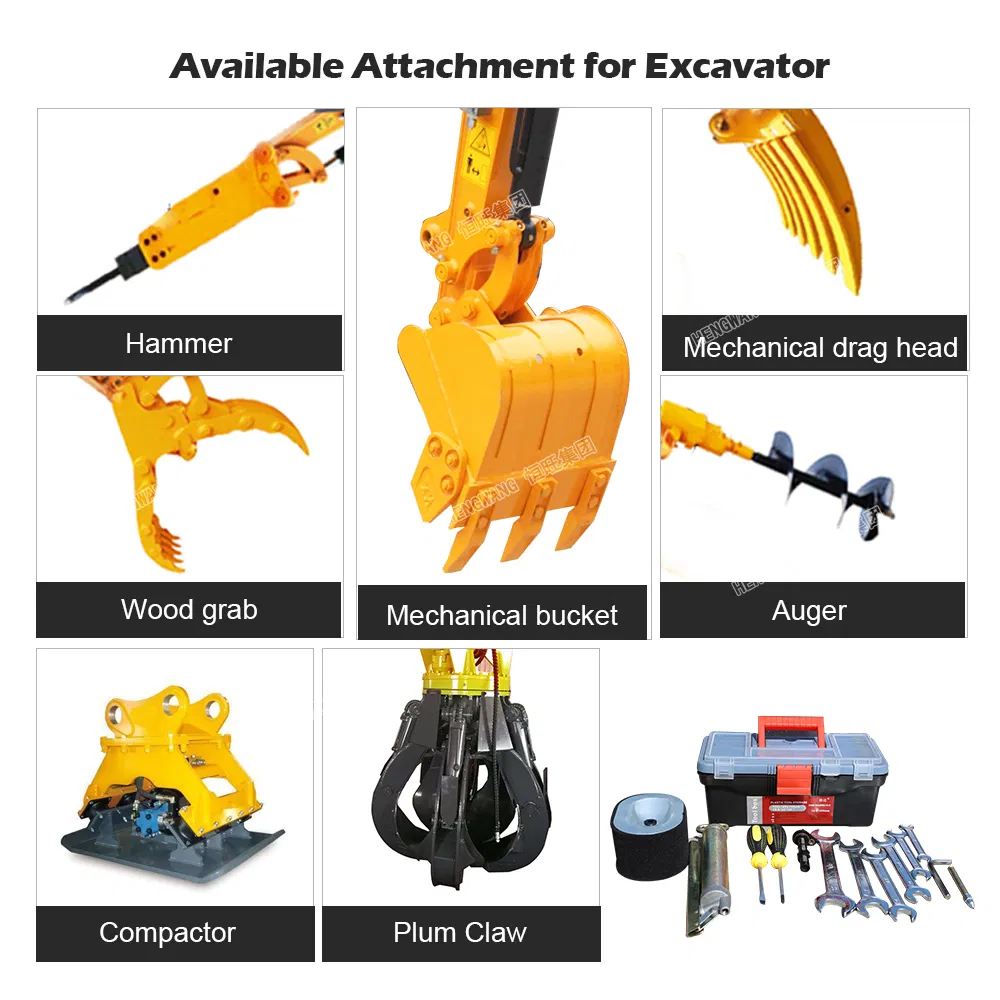 Vegetable Greenhouse Used Small Hydraulic Excavator for Digging Trench